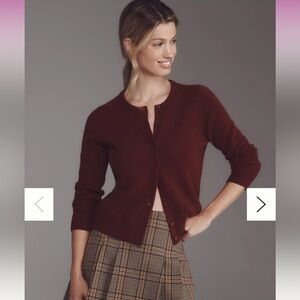 Anthropologie The Juliet Cashmere Cardigan Sweater Small Dark Red NWT